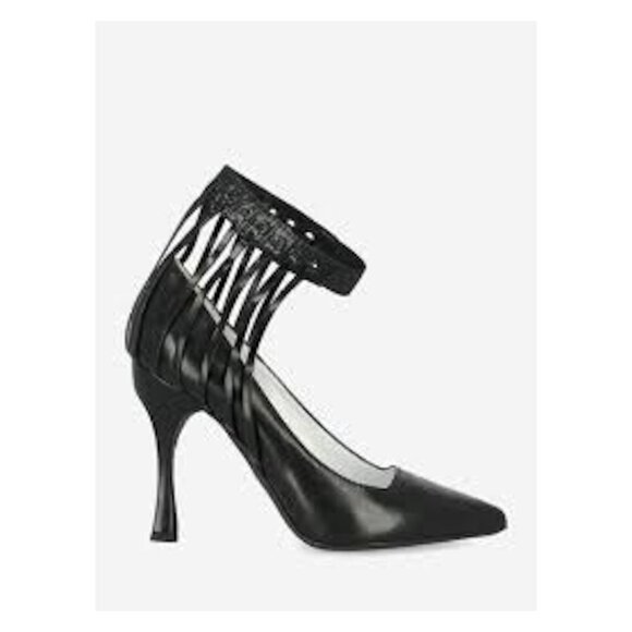MISSONI NWOB Caged Pointed Toe Pumps Heels Ankle Strap Black NEW - Picture 1 of 10